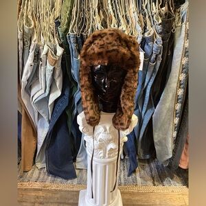 Kangol Faux fur Trapper Hunter Hat - leopard